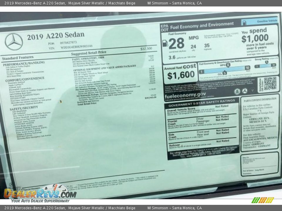 2019 Mercedes-Benz A 220 Sedan Mojave Silver Metallic / Macchiato Beige Photo #12