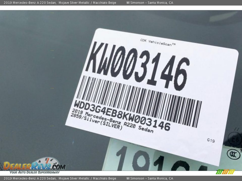 2019 Mercedes-Benz A 220 Sedan Mojave Silver Metallic / Macchiato Beige Photo #13