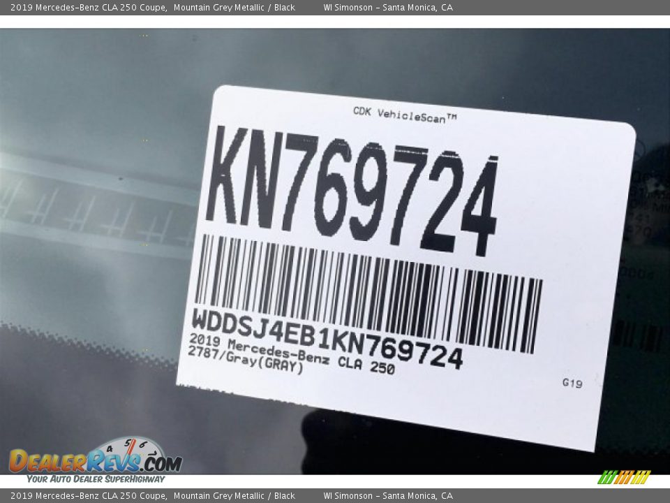 2019 Mercedes-Benz CLA 250 Coupe Mountain Grey Metallic / Black Photo #12