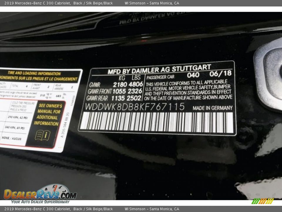 2019 Mercedes-Benz C 300 Cabriolet Black / Silk Beige/Black Photo #11