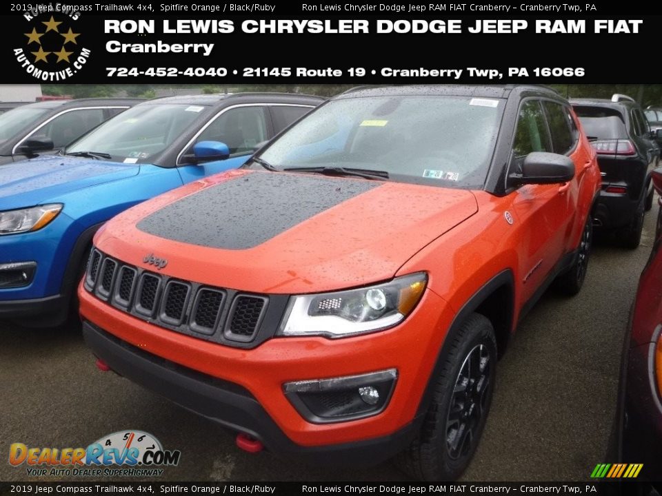 2019 Jeep Compass Trailhawk 4x4 Spitfire Orange / Black/Ruby Photo #1