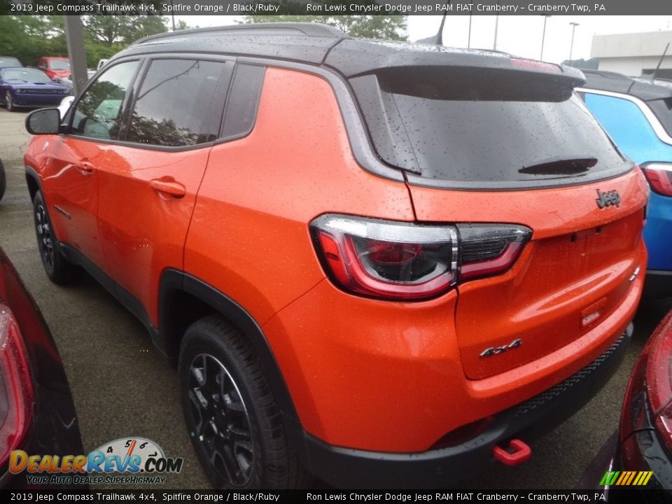 2019 Jeep Compass Trailhawk 4x4 Spitfire Orange / Black/Ruby Photo #3