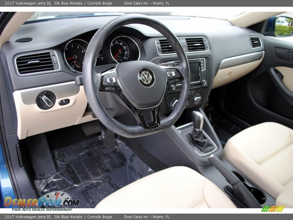 2017 Volkswagen Jetta SE Silk Blue Metallic / Cornsilk Beige Photo #16