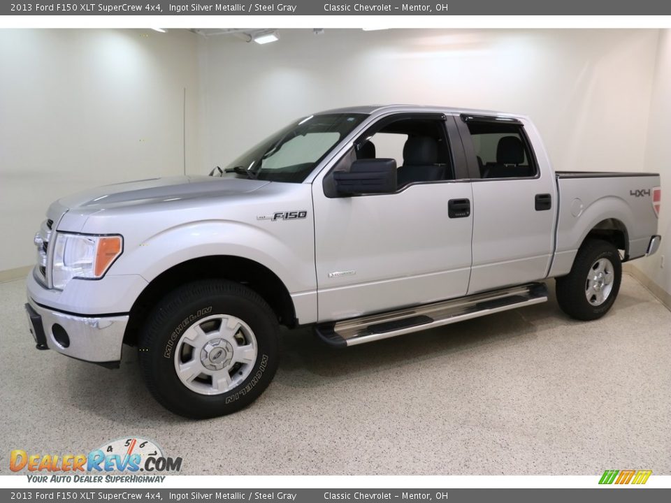 2013 Ford F150 XLT SuperCrew 4x4 Ingot Silver Metallic / Steel Gray Photo #3