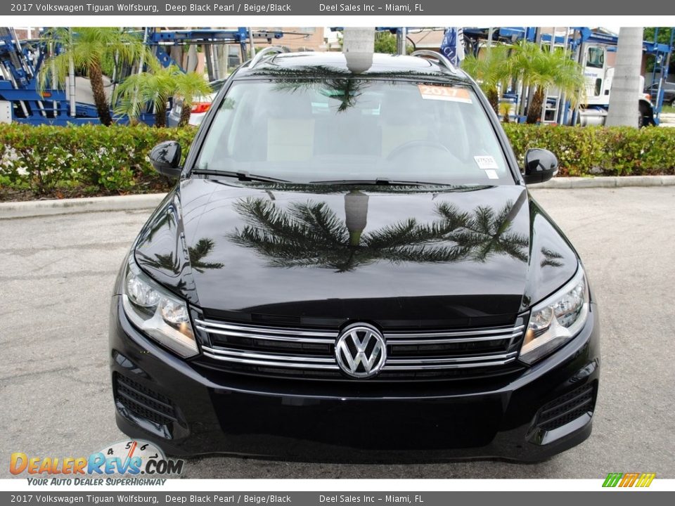 2017 Volkswagen Tiguan Wolfsburg Deep Black Pearl / Beige/Black Photo #3