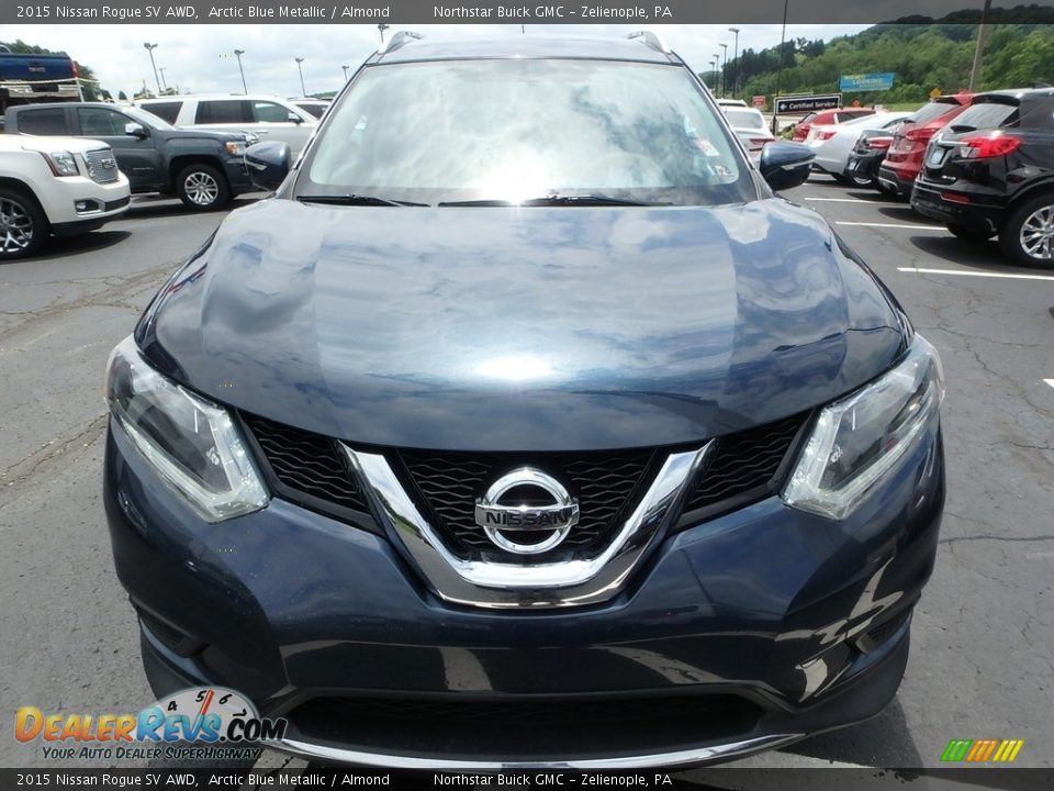 2015 Nissan Rogue SV AWD Arctic Blue Metallic / Almond Photo #3