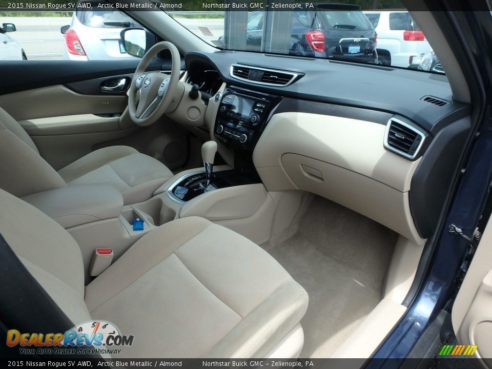 2015 Nissan Rogue SV AWD Arctic Blue Metallic / Almond Photo #6