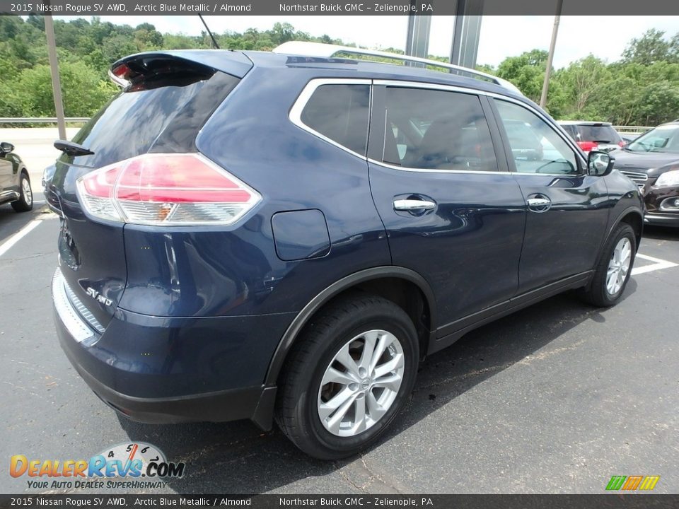 2015 Nissan Rogue SV AWD Arctic Blue Metallic / Almond Photo #9