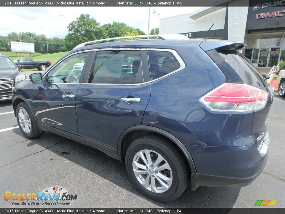 2015 Nissan Rogue SV AWD Arctic Blue Metallic / Almond Photo #12