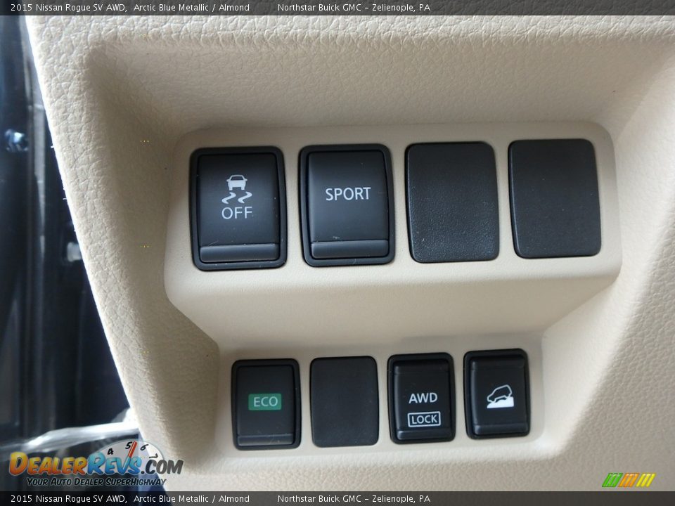 2015 Nissan Rogue SV AWD Arctic Blue Metallic / Almond Photo #22