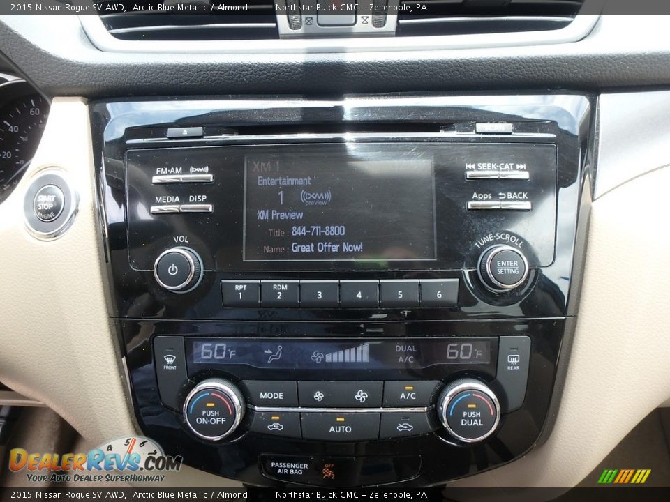 2015 Nissan Rogue SV AWD Arctic Blue Metallic / Almond Photo #26