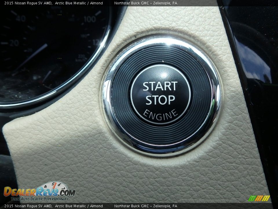 2015 Nissan Rogue SV AWD Arctic Blue Metallic / Almond Photo #28