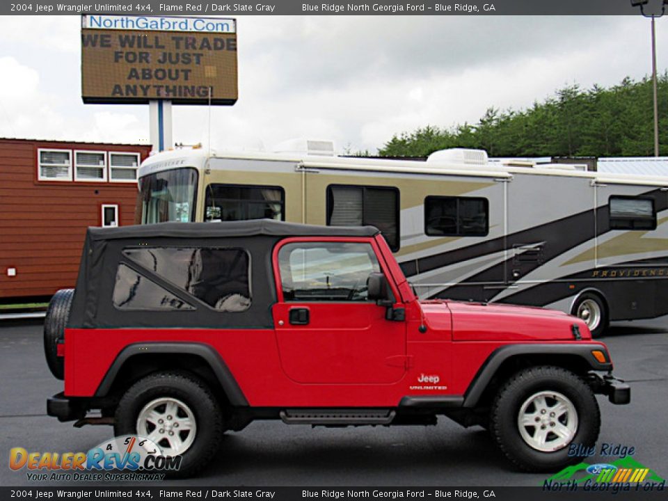 2004 Jeep Wrangler Unlimited 4x4 Flame Red / Dark Slate Gray Photo #6