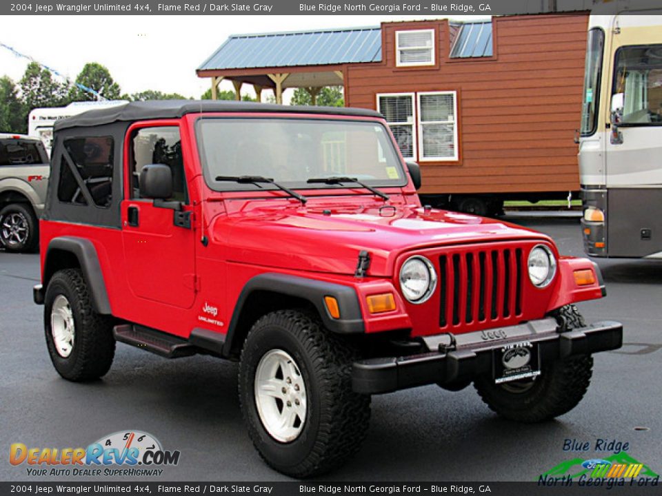 2004 Jeep Wrangler Unlimited 4x4 Flame Red / Dark Slate Gray Photo #7