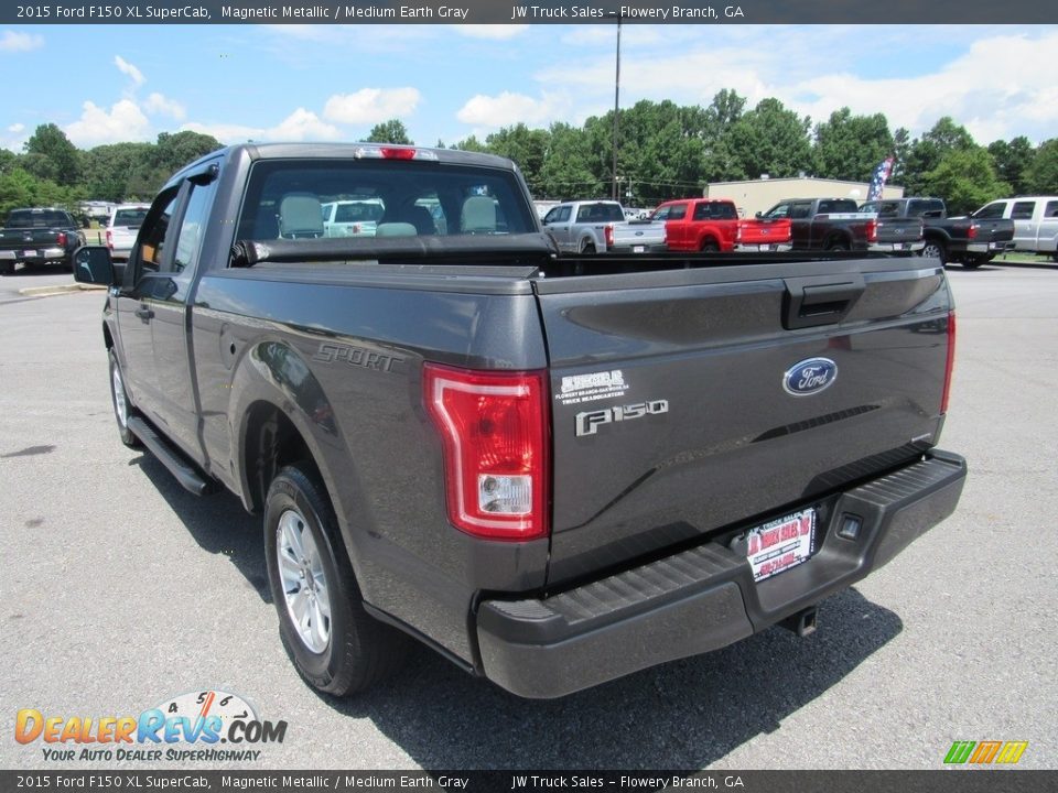 2015 Ford F150 XL SuperCab Magnetic Metallic / Medium Earth Gray Photo #3