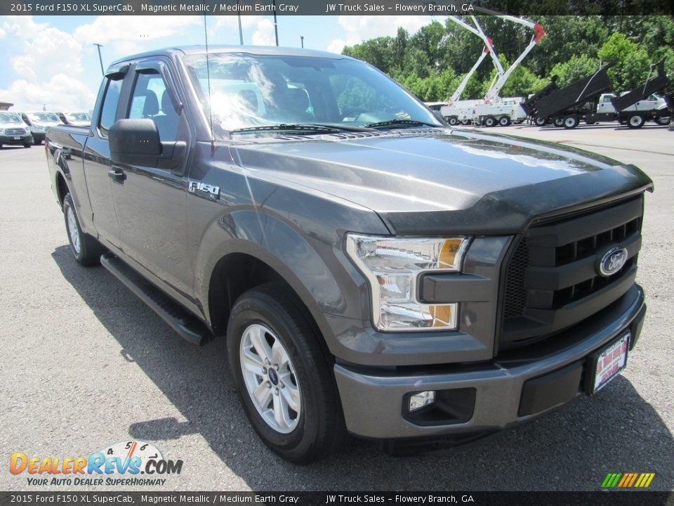 2015 Ford F150 XL SuperCab Magnetic Metallic / Medium Earth Gray Photo #7