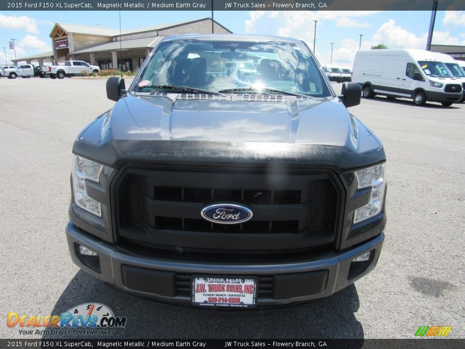 2015 Ford F150 XL SuperCab Magnetic Metallic / Medium Earth Gray Photo #8