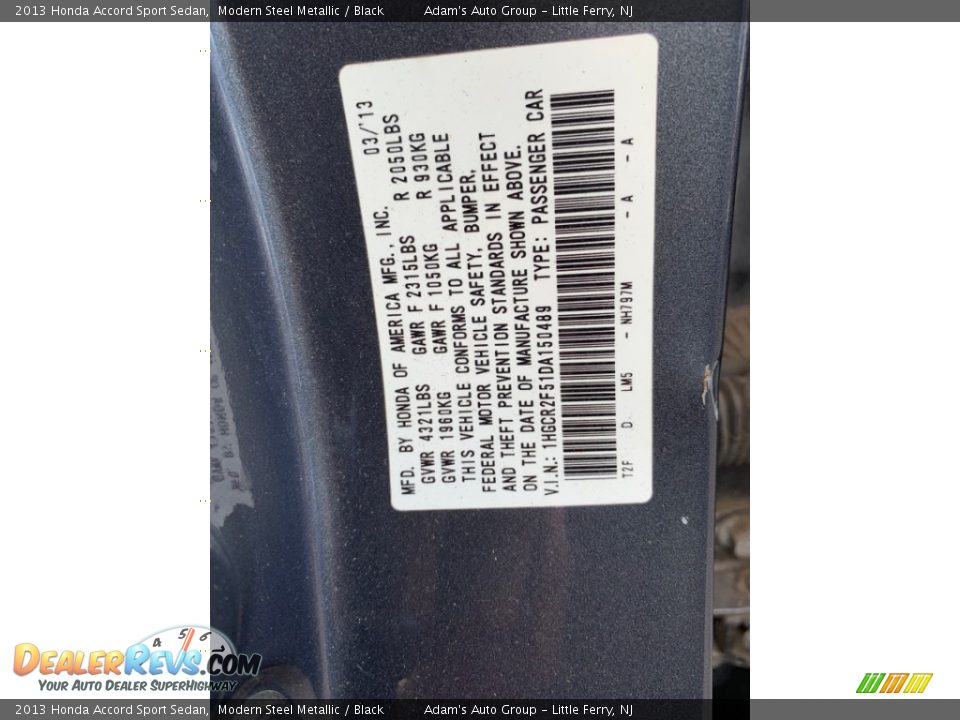 2013 Honda Accord Sport Sedan Modern Steel Metallic / Black Photo #25