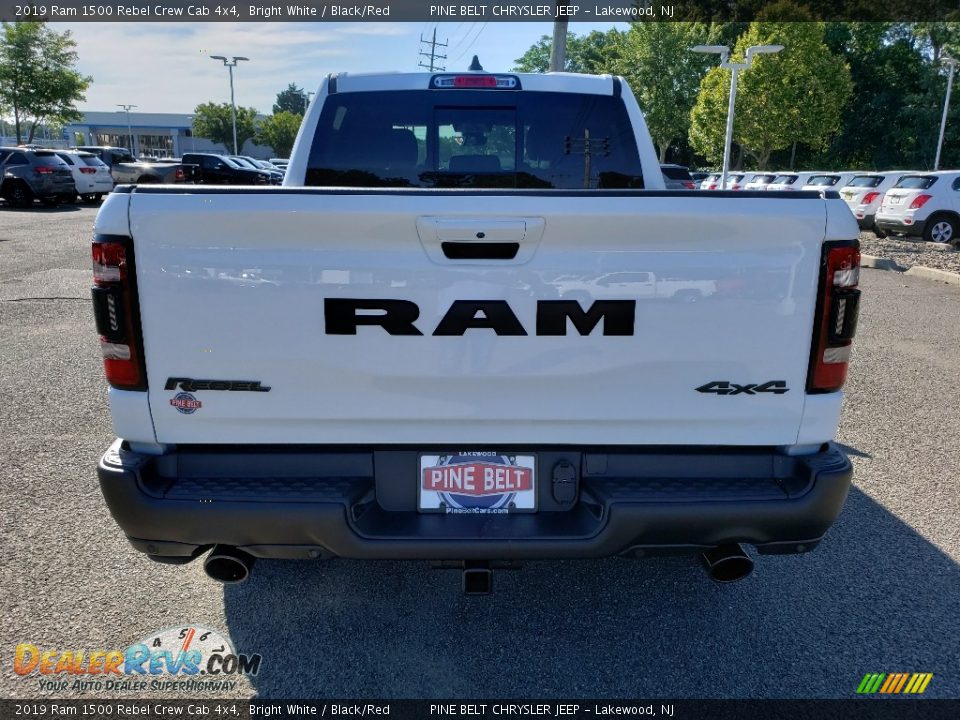 2019 Ram 1500 Rebel Crew Cab 4x4 Bright White / Black/Red Photo #5