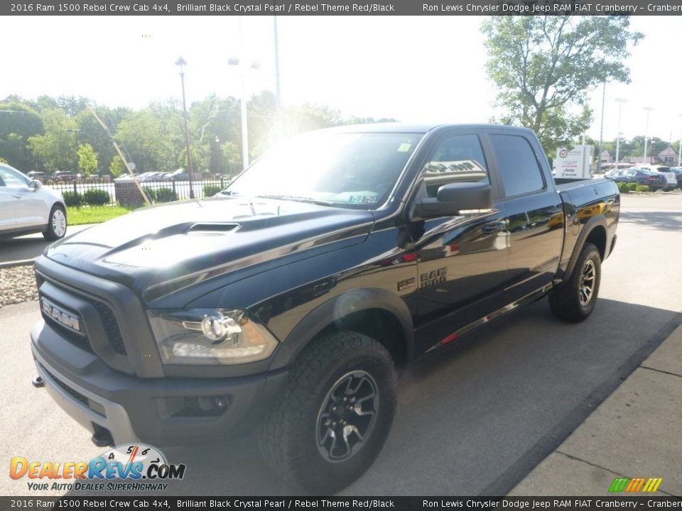 2016 Ram 1500 Rebel Crew Cab 4x4 Brilliant Black Crystal Pearl / Rebel Theme Red/Black Photo #5