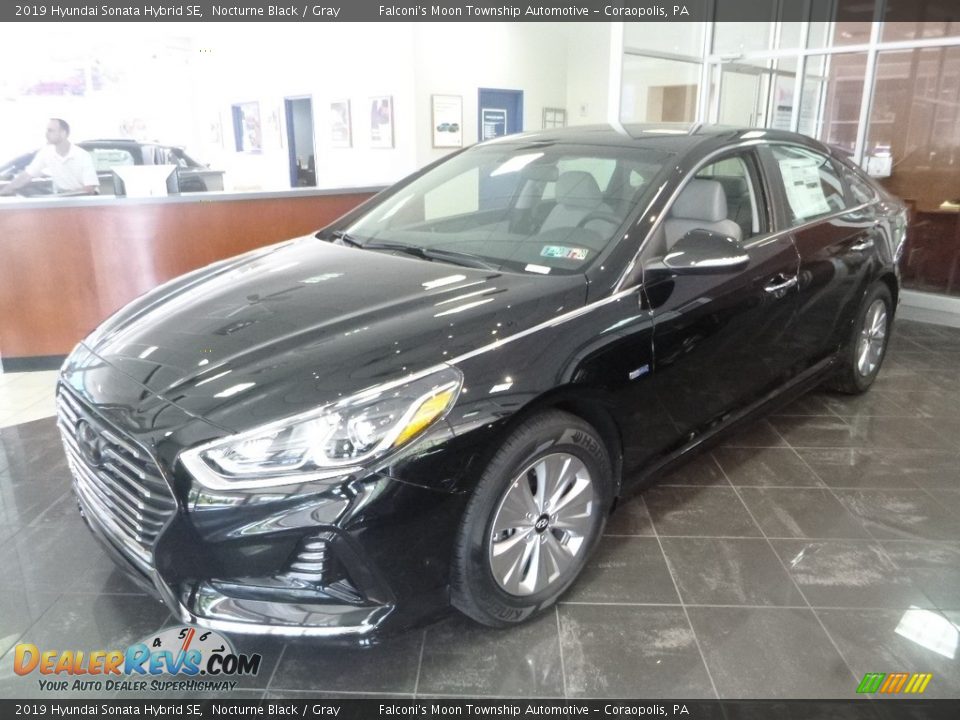 2019 Hyundai Sonata Hybrid SE Nocturne Black / Gray Photo #6