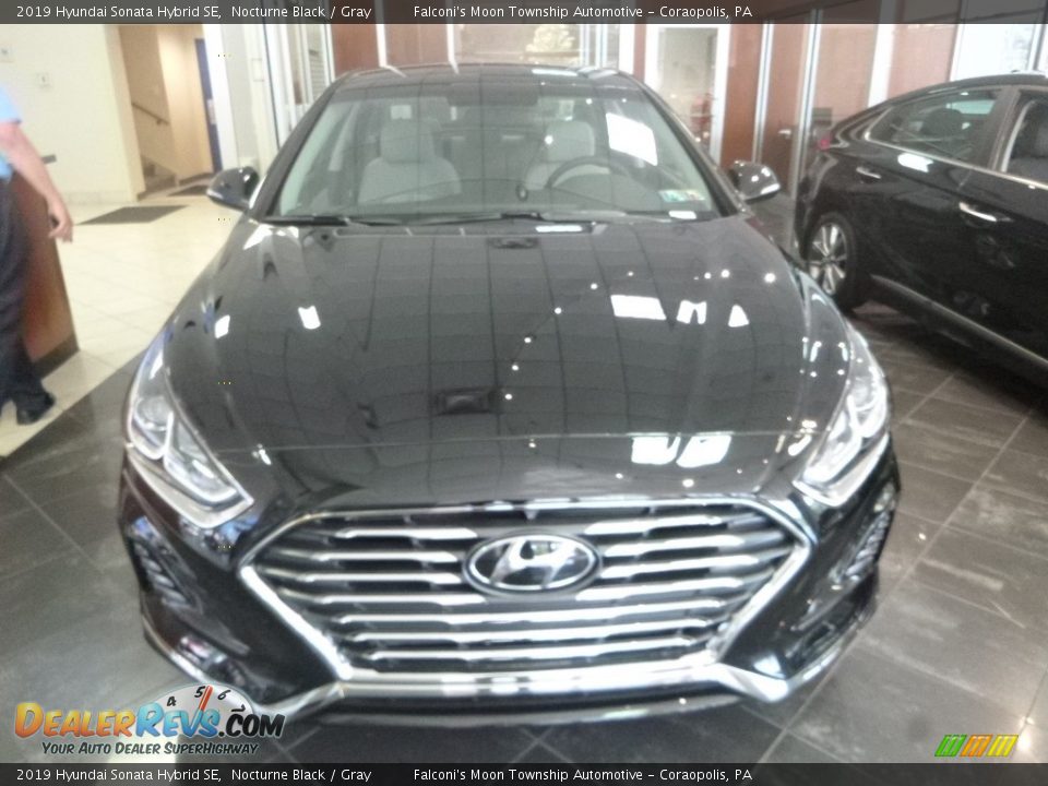 2019 Hyundai Sonata Hybrid SE Nocturne Black / Gray Photo #7