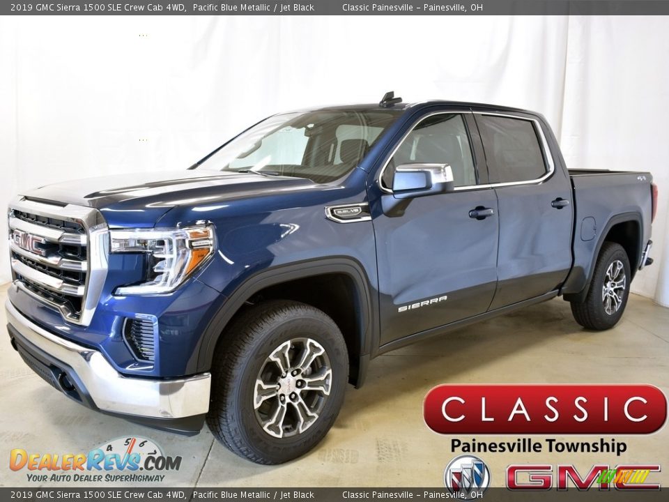 2019 GMC Sierra 1500 SLE Crew Cab 4WD Pacific Blue Metallic / Jet Black Photo #1