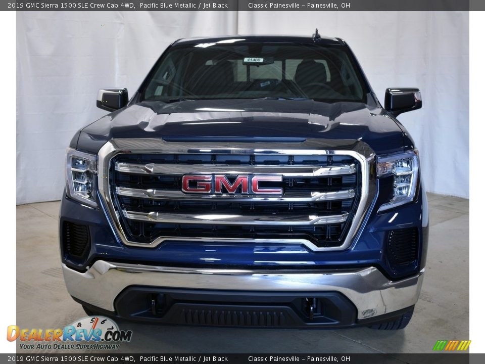 2019 GMC Sierra 1500 SLE Crew Cab 4WD Pacific Blue Metallic / Jet Black Photo #4