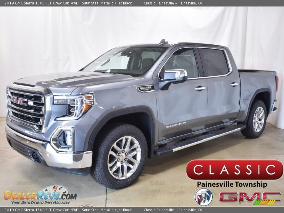 2019 GMC Sierra 1500 SLT Crew Cab 4WD Satin Steel Metallic / Jet Black Photo #1