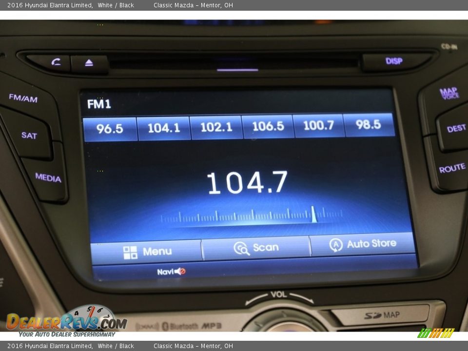 2016 Hyundai Elantra Limited White / Black Photo #12