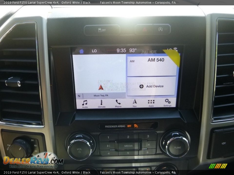 2019 Ford F150 Lariat SuperCrew 4x4 Oxford White / Black Photo #13
