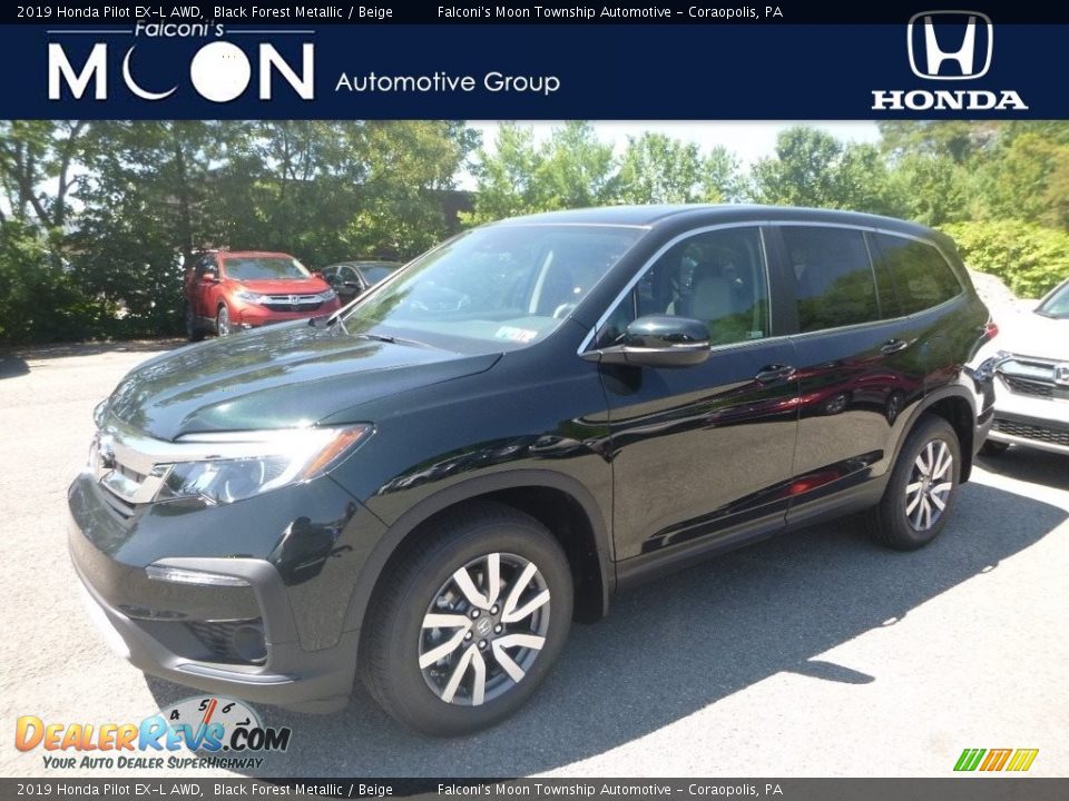 2019 Honda Pilot EX-L AWD Black Forest Metallic / Beige Photo #1