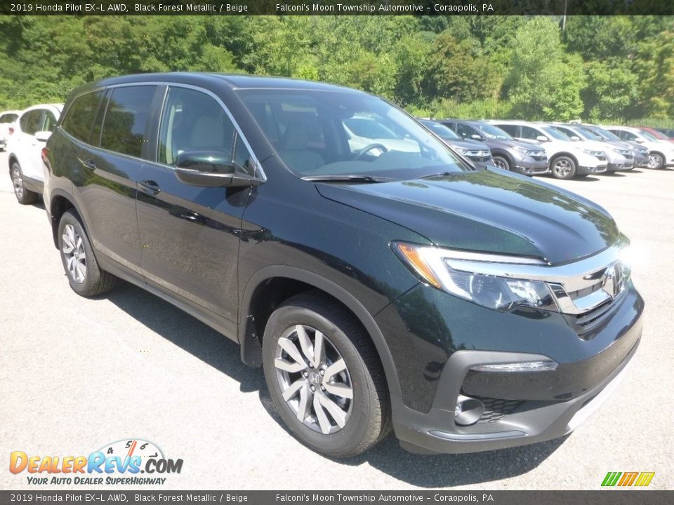 2019 Honda Pilot EX-L AWD Black Forest Metallic / Beige Photo #5