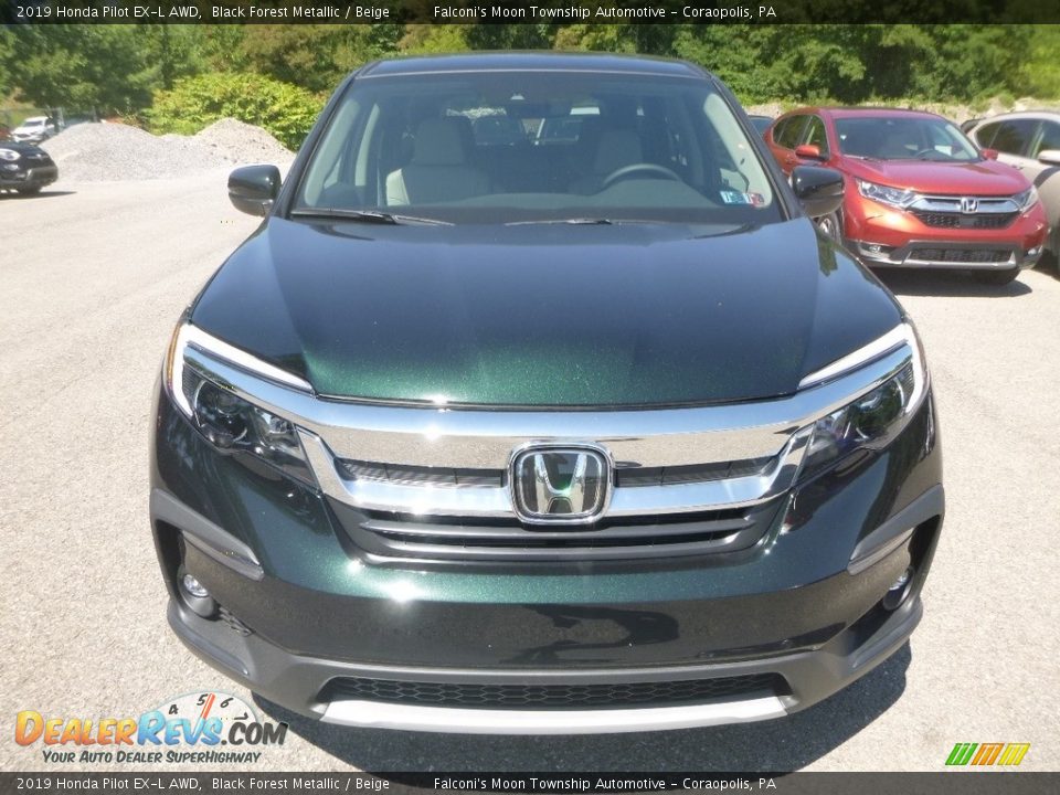 2019 Honda Pilot EX-L AWD Black Forest Metallic / Beige Photo #6