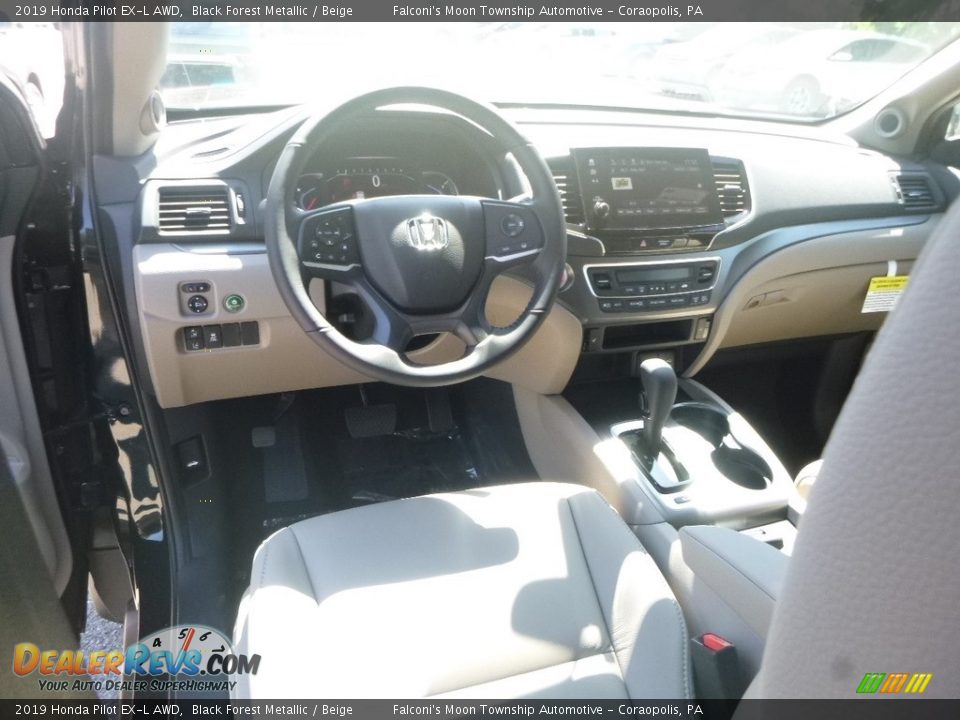 2019 Honda Pilot EX-L AWD Black Forest Metallic / Beige Photo #10