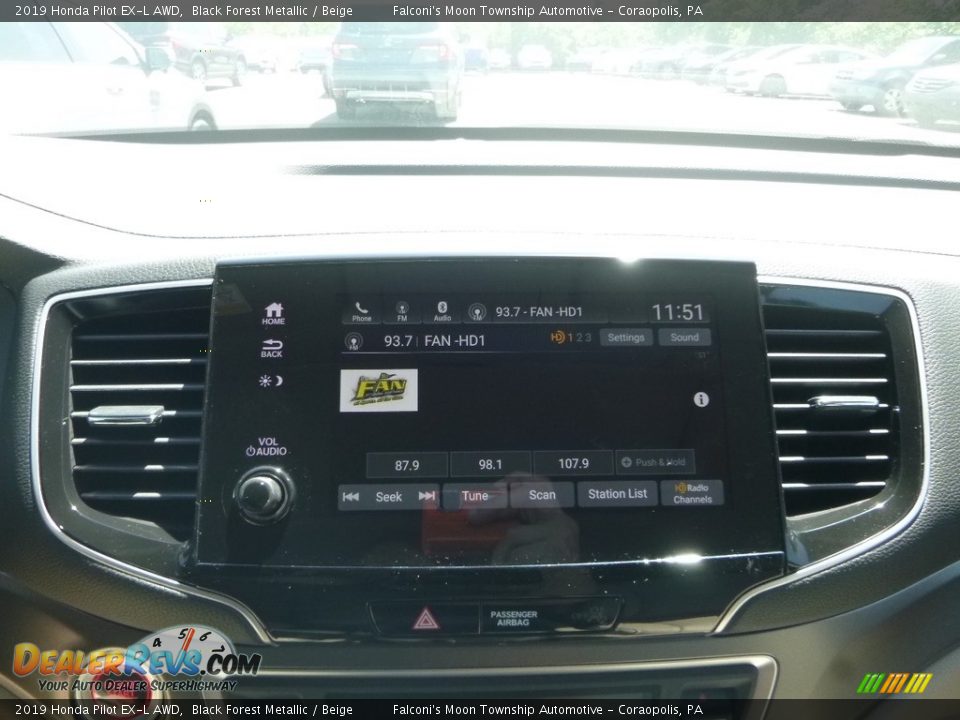 2019 Honda Pilot EX-L AWD Black Forest Metallic / Beige Photo #13