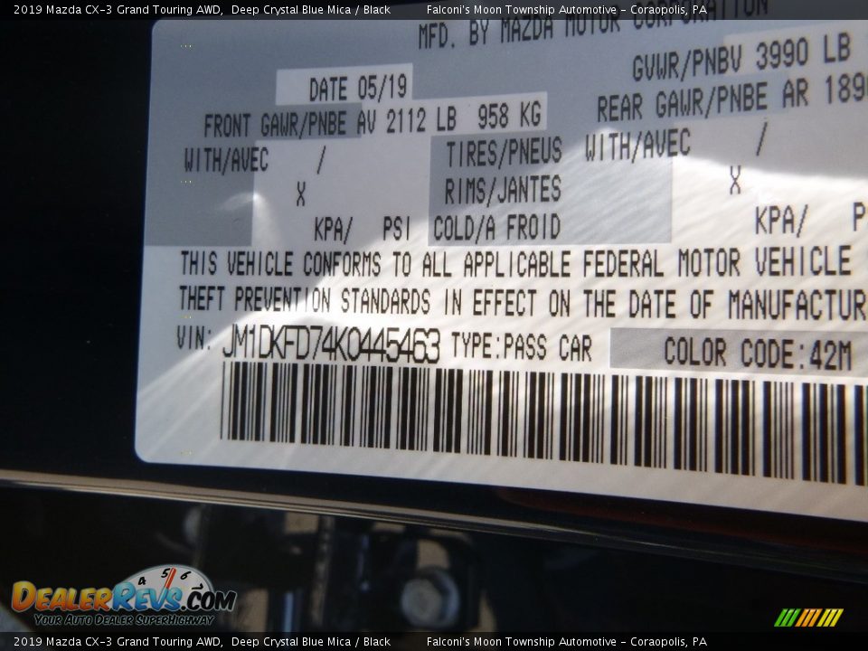 2019 Mazda CX-3 Grand Touring AWD Deep Crystal Blue Mica / Black Photo #12