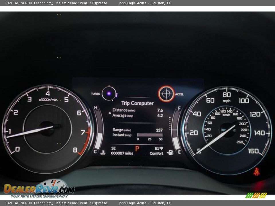 2020 Acura RDX Technology Majestic Black Pearl / Espresso Photo #32