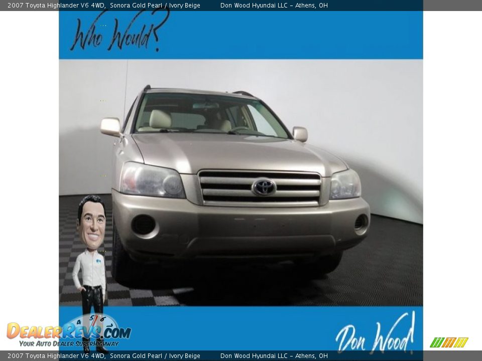 2007 Toyota Highlander V6 4WD Sonora Gold Pearl / Ivory Beige Photo #1