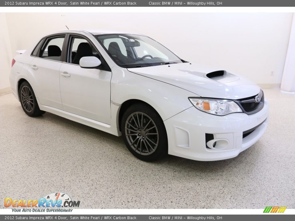 2012 Subaru Impreza WRX 4 Door Satin White Pearl / WRX Carbon Black Photo #1