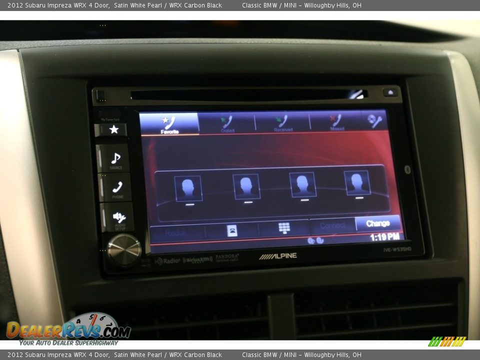 2012 Subaru Impreza WRX 4 Door Satin White Pearl / WRX Carbon Black Photo #10