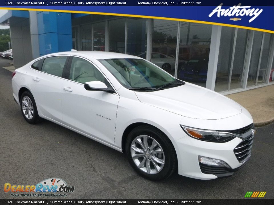 2020 Chevrolet Malibu LT Summit White / Dark Atmosphere/Light Wheat Photo #1