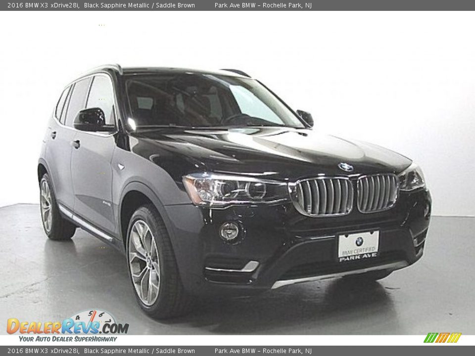 2016 BMW X3 xDrive28i Black Sapphire Metallic / Saddle Brown Photo #6