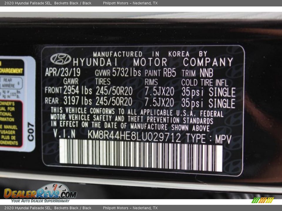 2020 Hyundai Palisade SEL Becketts Black / Black Photo #27