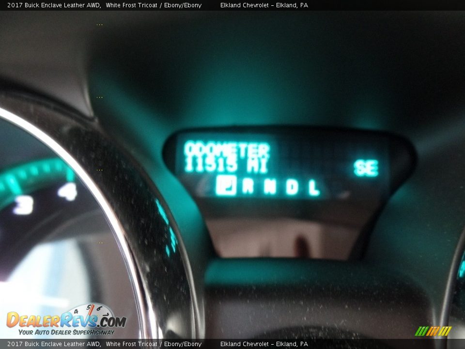 2017 Buick Enclave Leather AWD White Frost Tricoat / Ebony/Ebony Photo #25