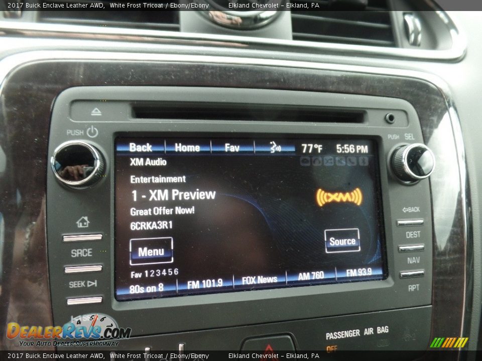2017 Buick Enclave Leather AWD White Frost Tricoat / Ebony/Ebony Photo #28
