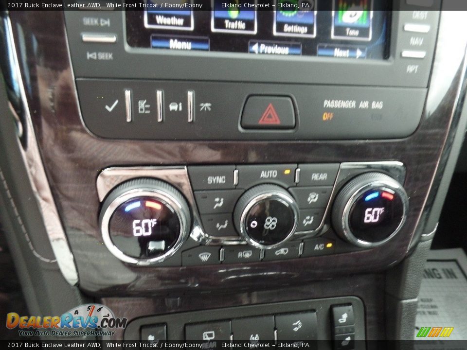 2017 Buick Enclave Leather AWD White Frost Tricoat / Ebony/Ebony Photo #31
