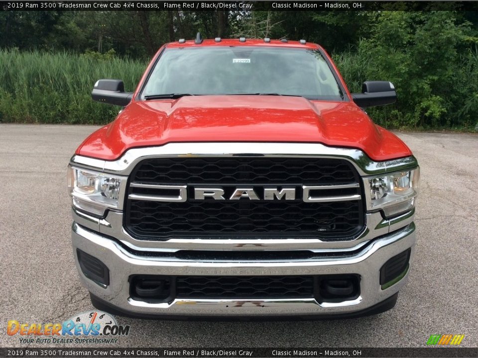 2019 Ram 3500 Tradesman Crew Cab 4x4 Chassis Flame Red / Black/Diesel Gray Photo #2