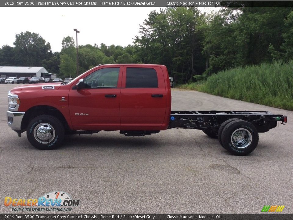 2019 Ram 3500 Tradesman Crew Cab 4x4 Chassis Flame Red / Black/Diesel Gray Photo #4