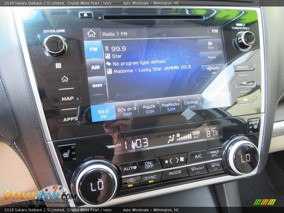 2018 Subaru Outback 2.5i Limited Crystal White Pearl / Ivory Photo #18